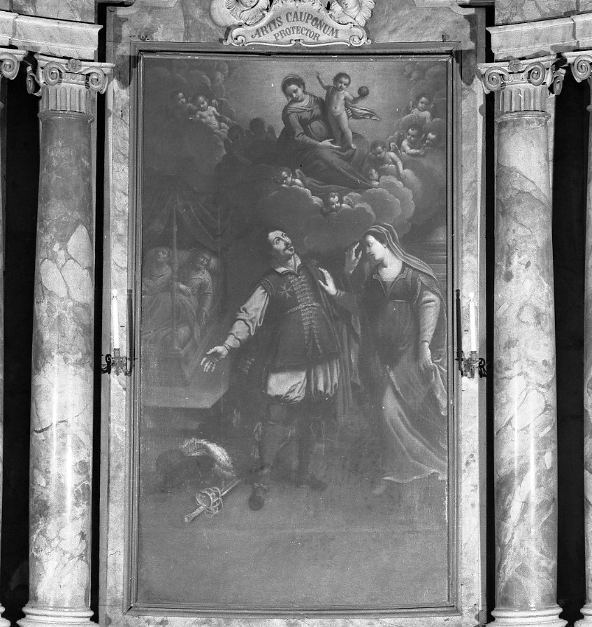 apparizione della Madonna con Bambino a San Giuliano (dipinto) di Bambini Jacopo, Cromer Cesare (sec. XVII)