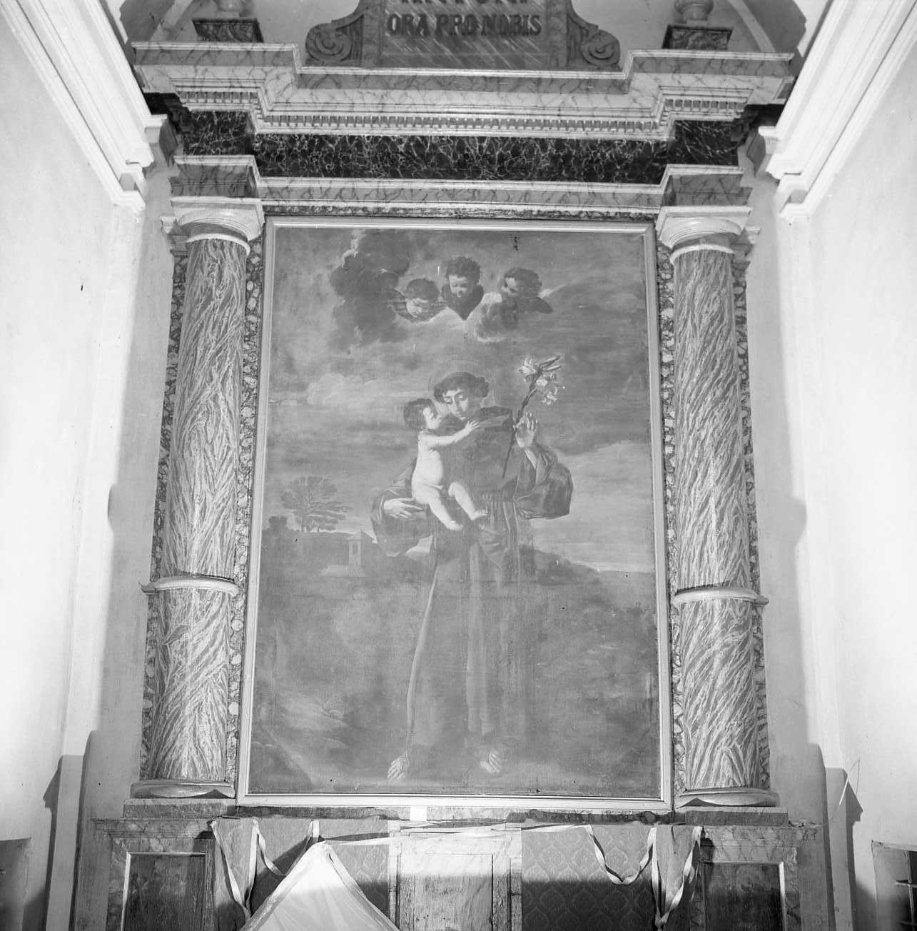 Sant'Antonio da Padova con il bambino (dipinto) - ambito emiliano (sec. XVII)