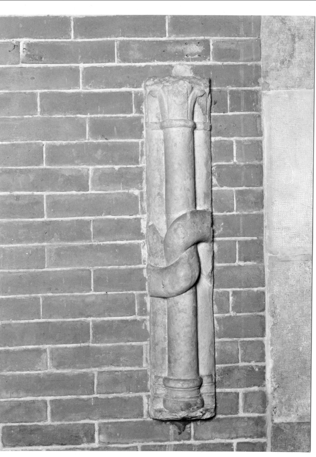 colonnina binata, frammento - ambito padano (sec. XIII)