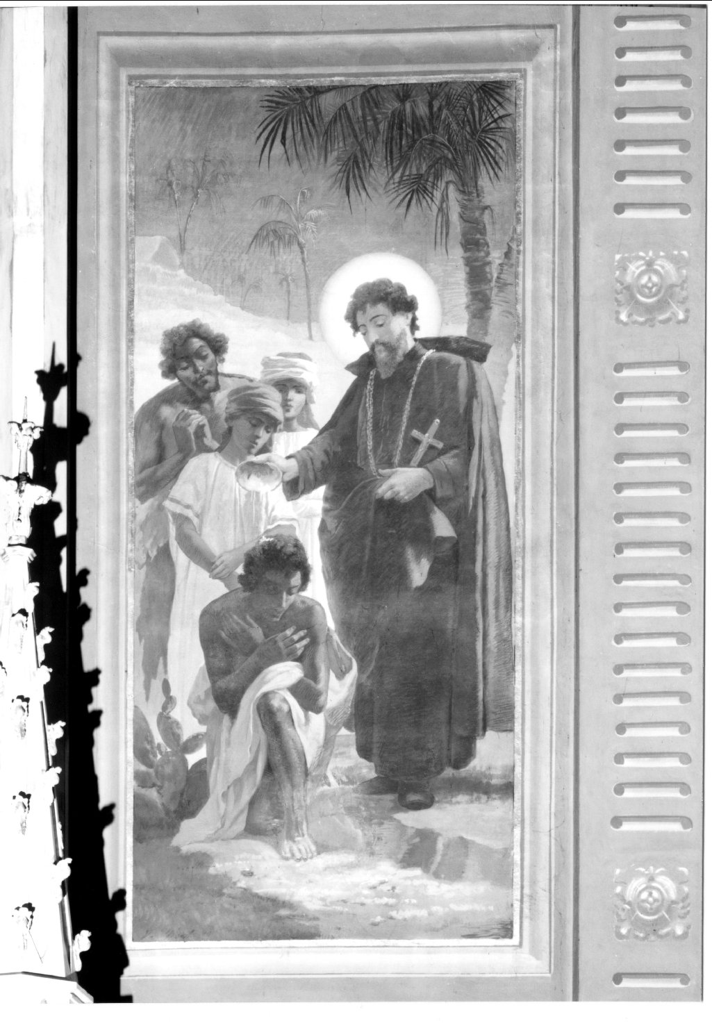 San Pietro Claver battezza i popoli dell'Africa, Santo (dipinto, elemento d'insieme) di Monti Virginio (e aiuti) (ultimo quarto sec. XIX)