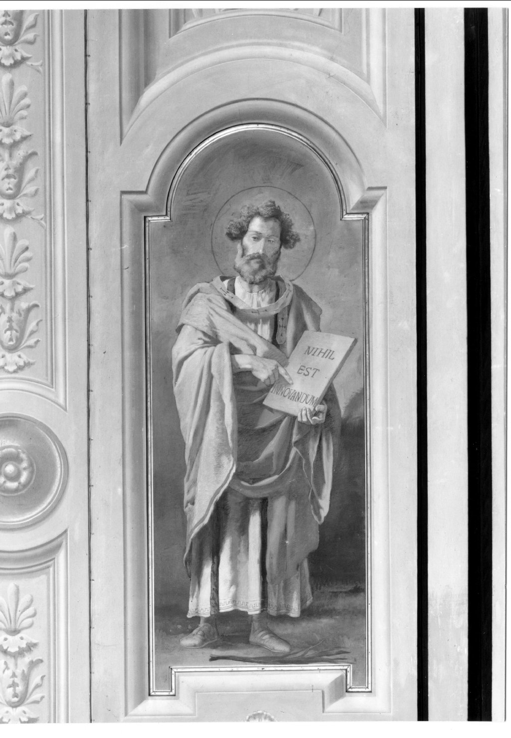 Santo Stefano I martire, Santo (dipinto, elemento d'insieme) di Monti Virginio (e aiuti) (ultimo quarto sec. XIX)