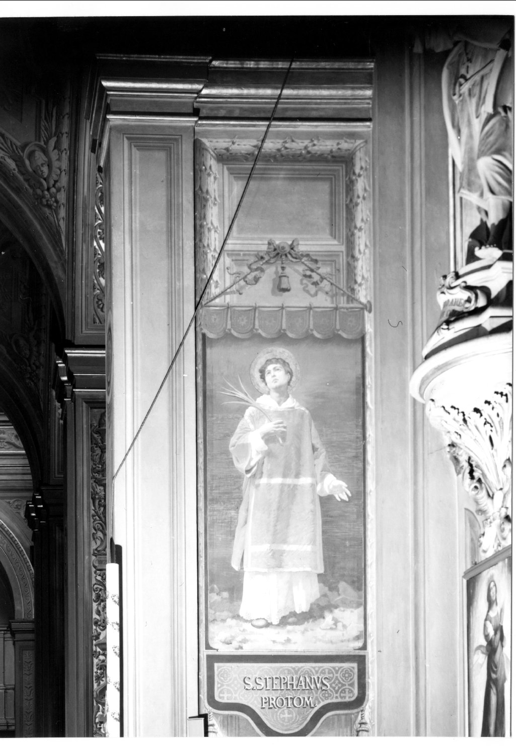 Santo Stefano (dipinto, elemento d'insieme) di Mantovani Alessandro, Monti Virginio (e aiuti) (sec. XIX)