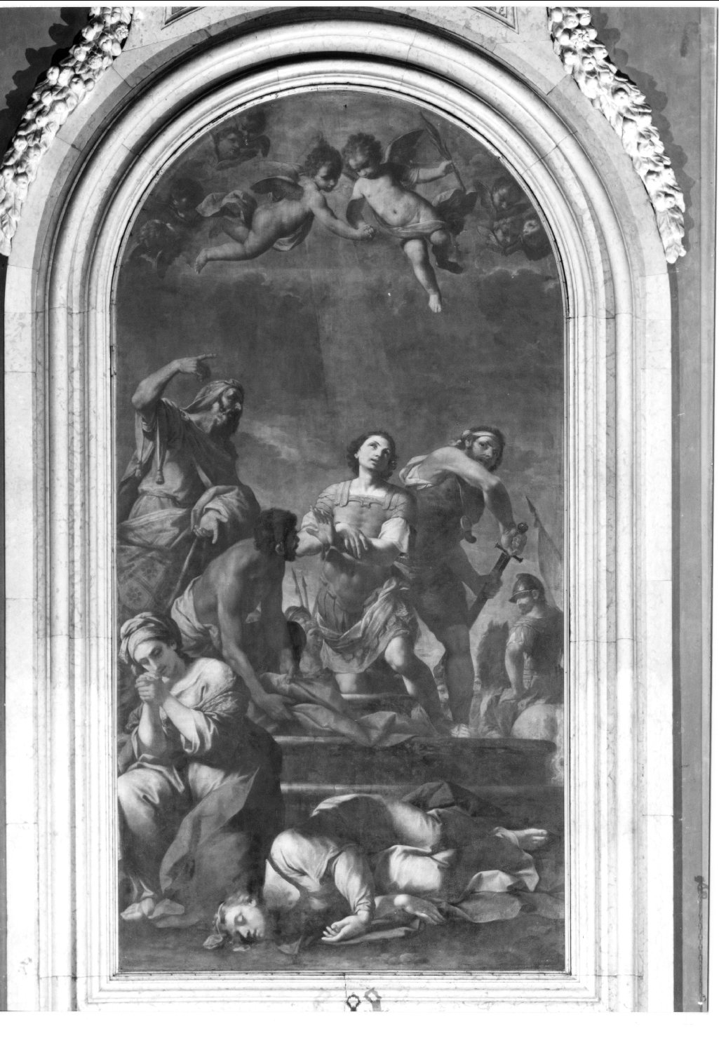martirio di San Giorgio e di Sant'Alessandra imperatrice, coppia di martiri (dipinto) di Graziani Ercole il Giovane (sec. XVIII)