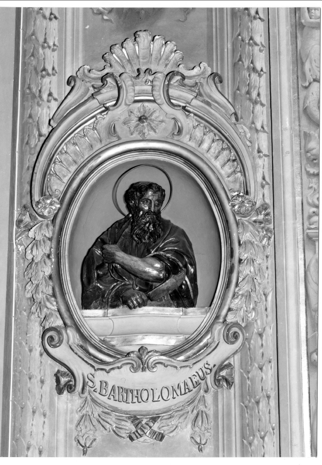 San Bartolomeo (busto, elemento d'insieme) di Lombardi Alfonso, Ghedini Giuseppe Antonio (attribuito) (primo quarto sec. XVI)