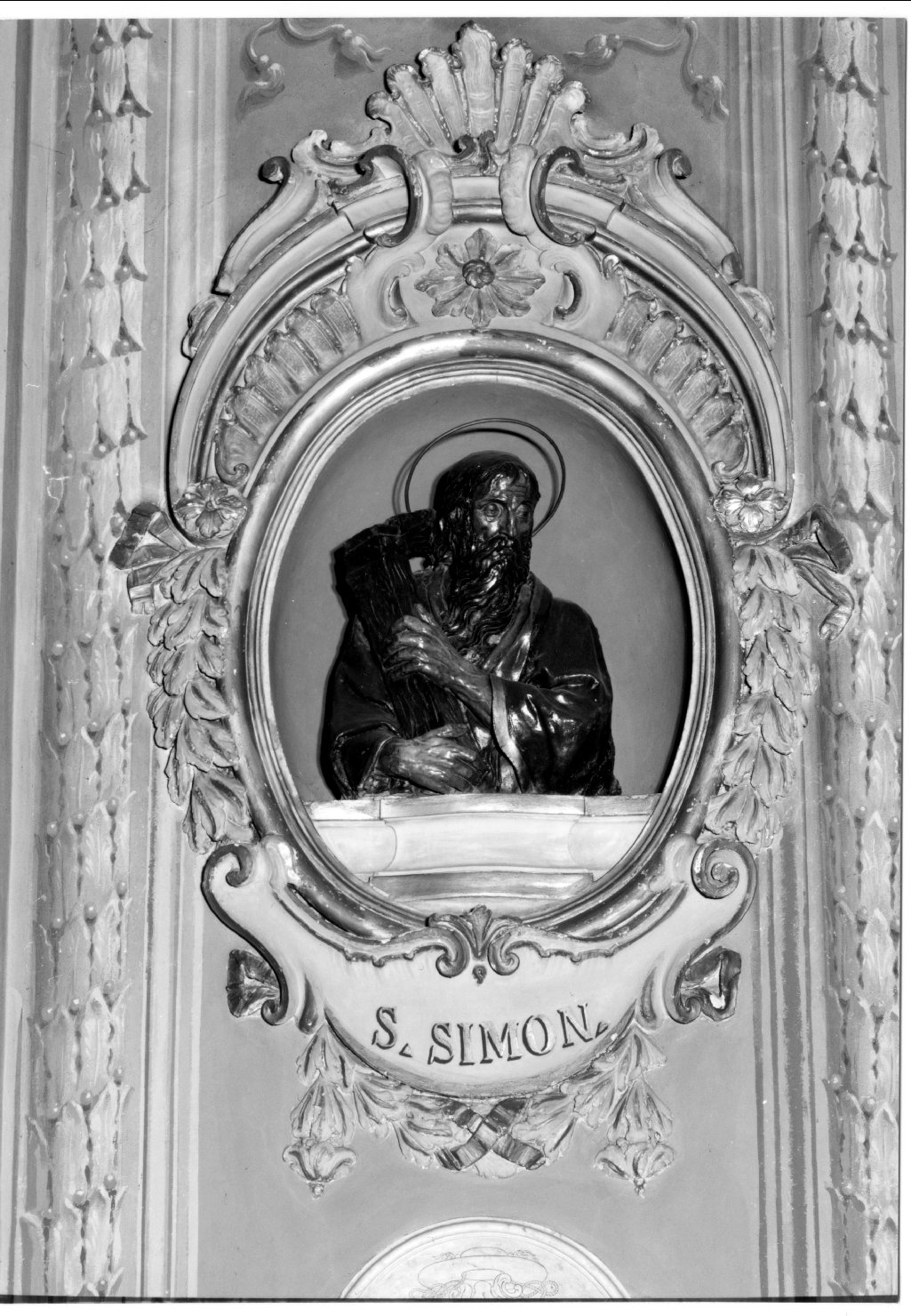 San Simone apostolo, Santo (busto, elemento d'insieme) di Lombardi Alfonso, Ghedini Giuseppe Antonio (attribuito) (primo quarto sec. XVI)