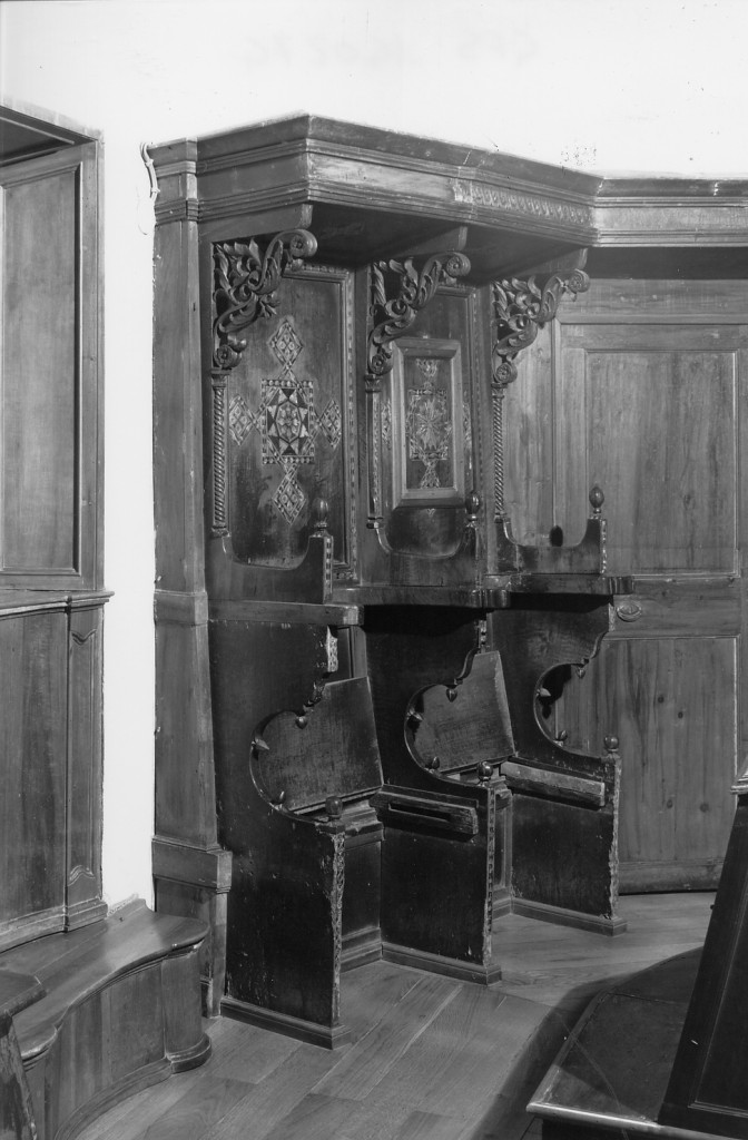 stalli del coro di Spadoni Bartolomeo (secc. XV/ XVI)