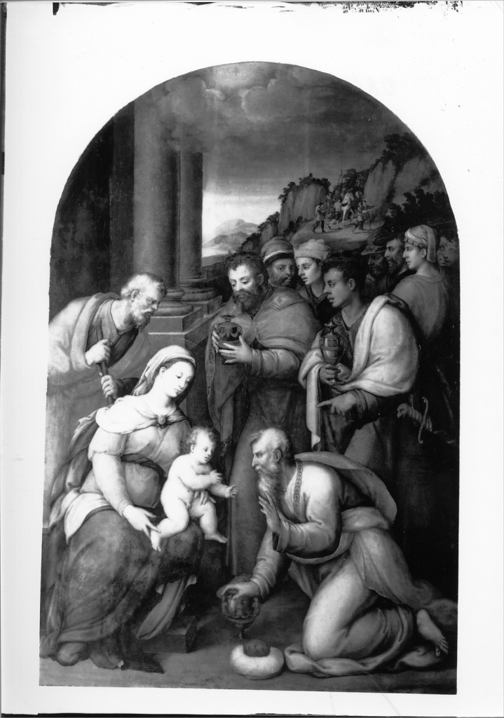 adorazione dei Re Magi (dipinto) di Filippi Camillo (sec. XVI)