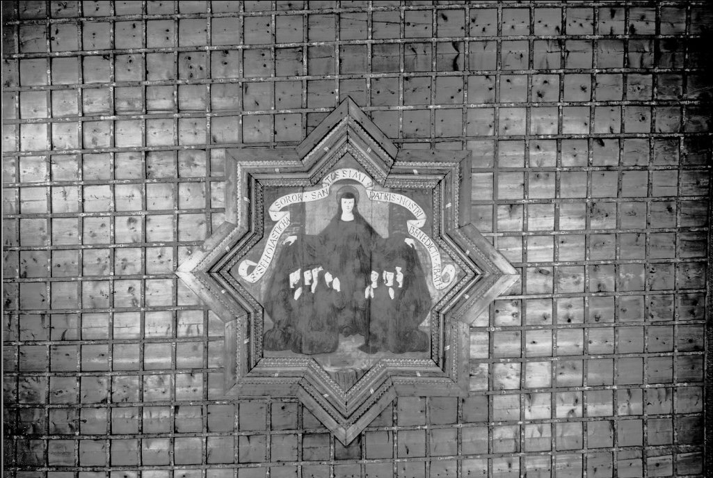 Santa Scolastica protegge le monache (dipinto) di Maestro dagli occhi ammiccanti (sec. XV)