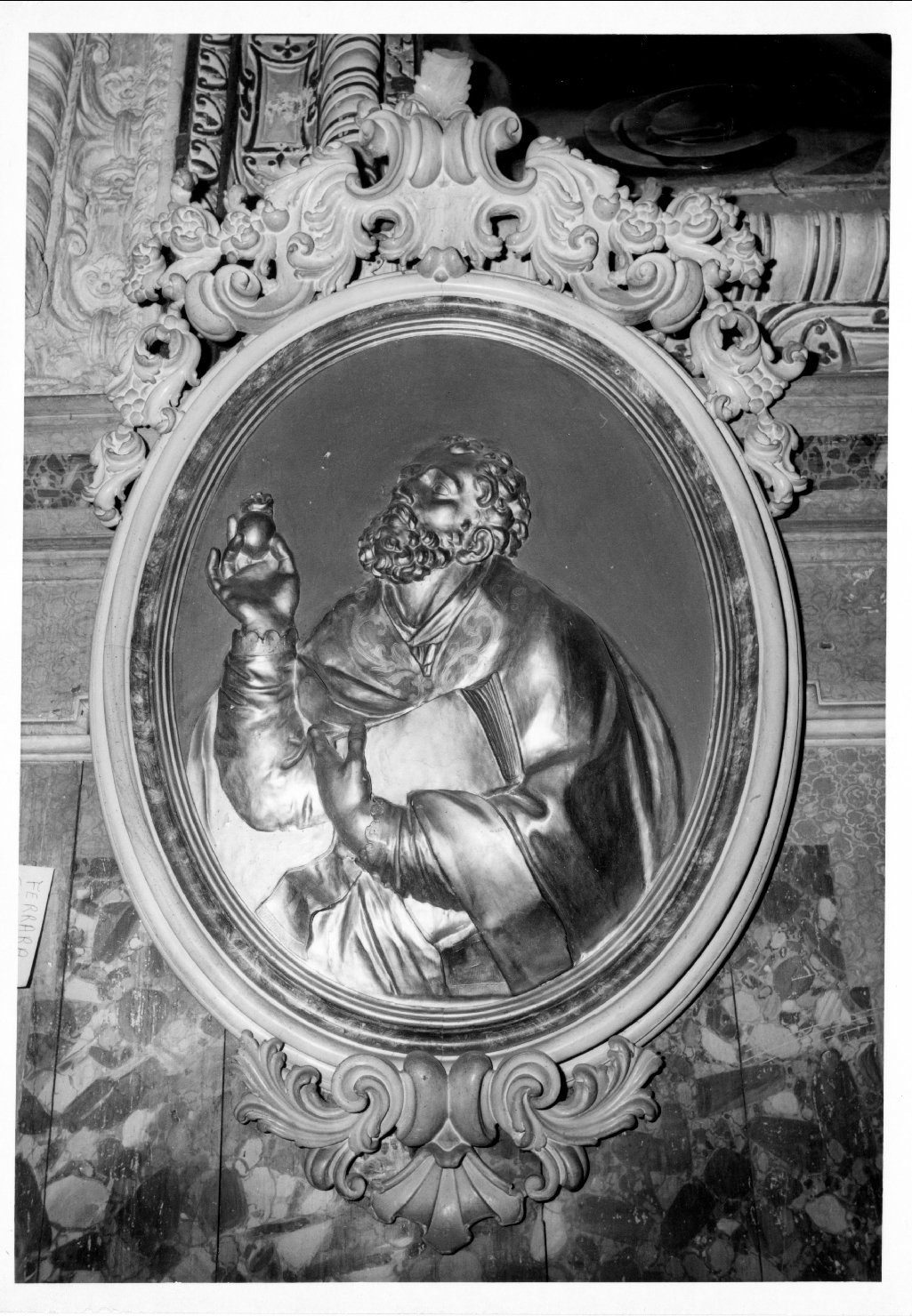 Sant'Agostino (rilievo) di Turchi Pietro (sec. XVIII)