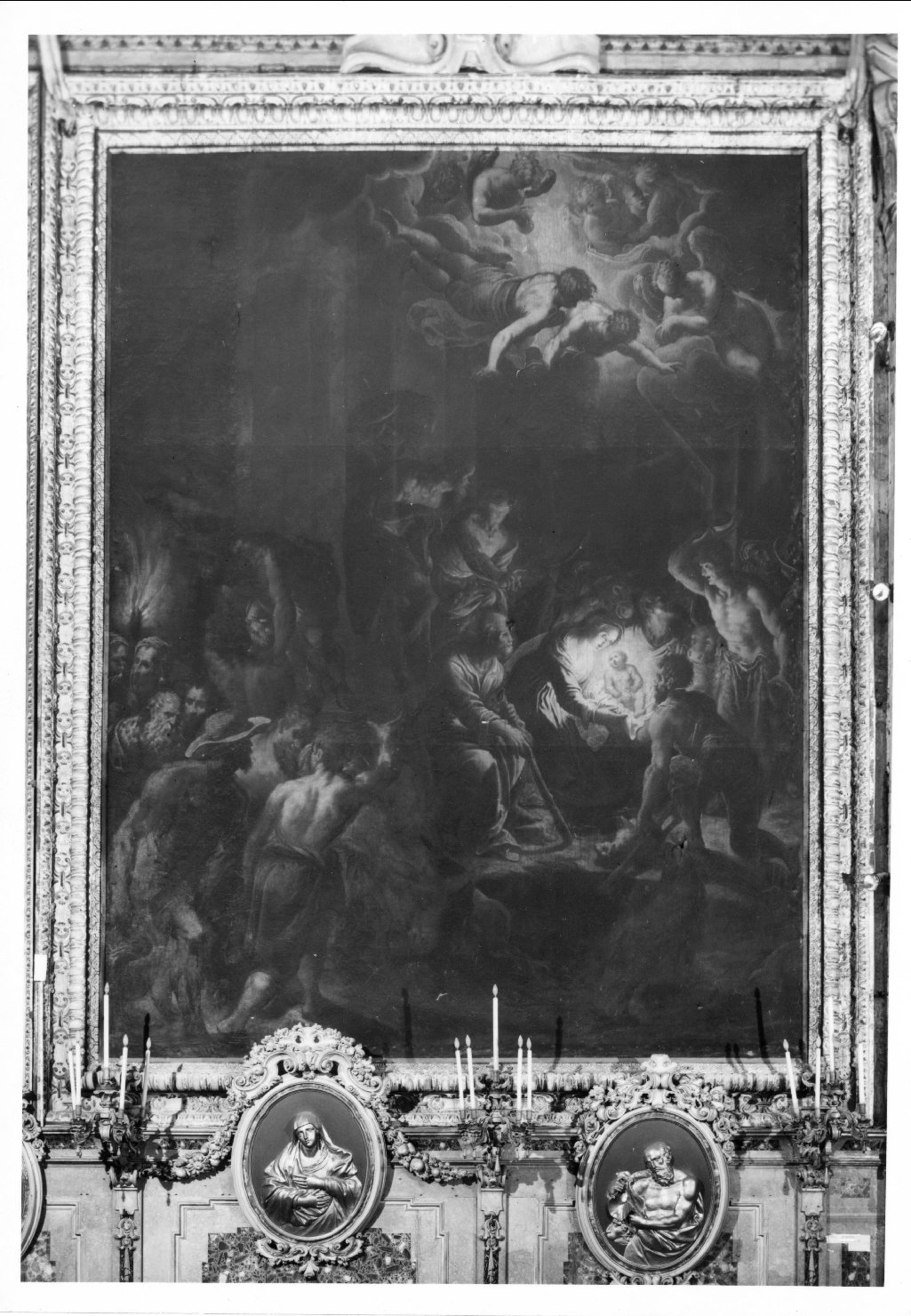 natività di Gesù (dipinto) di Monio Domenico (sec. XVI)
