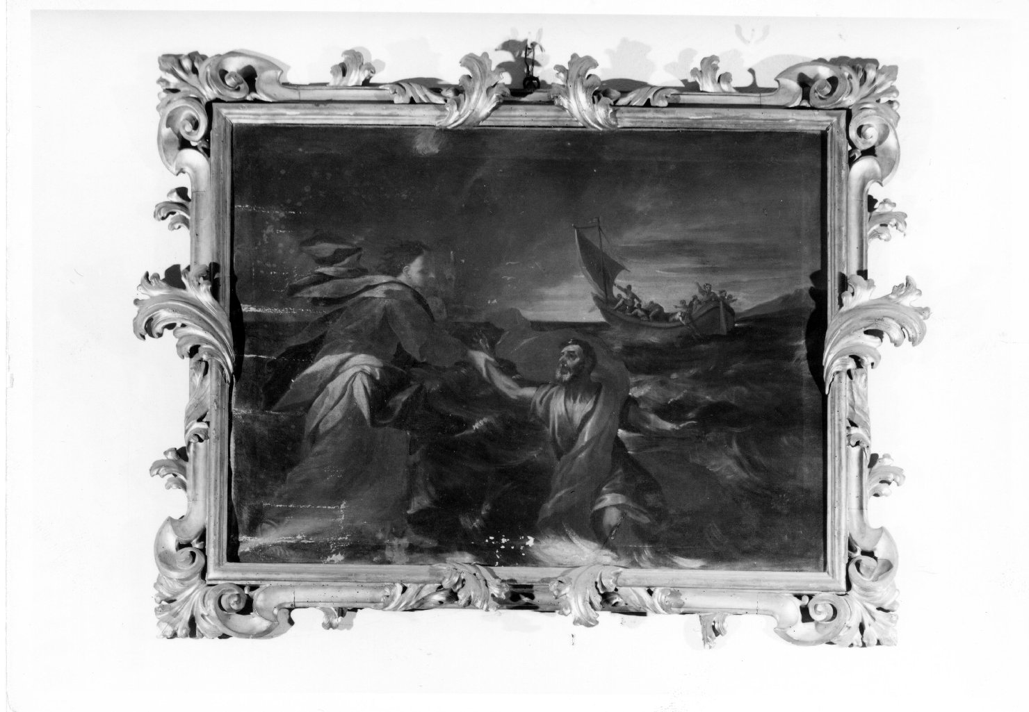 Cristo placa la tempesta sul lago di Tiberiade (dipinto) di Parolini Giacomo (attribuito) (inizio sec. XVIII)