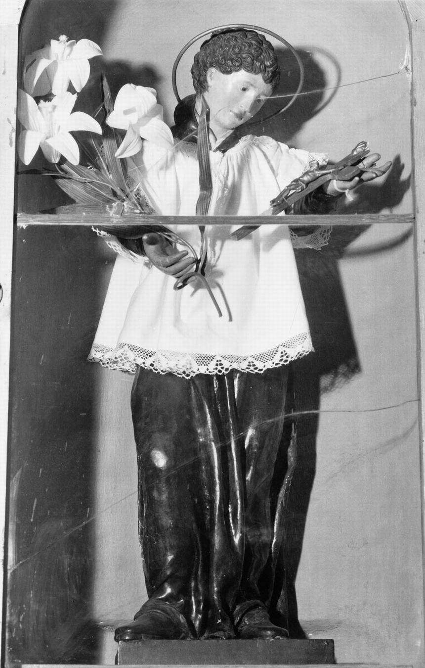 San Luigi Gonzaga (statuetta devozionale) - manifattura emiliana (seconda metà sec. XIX)