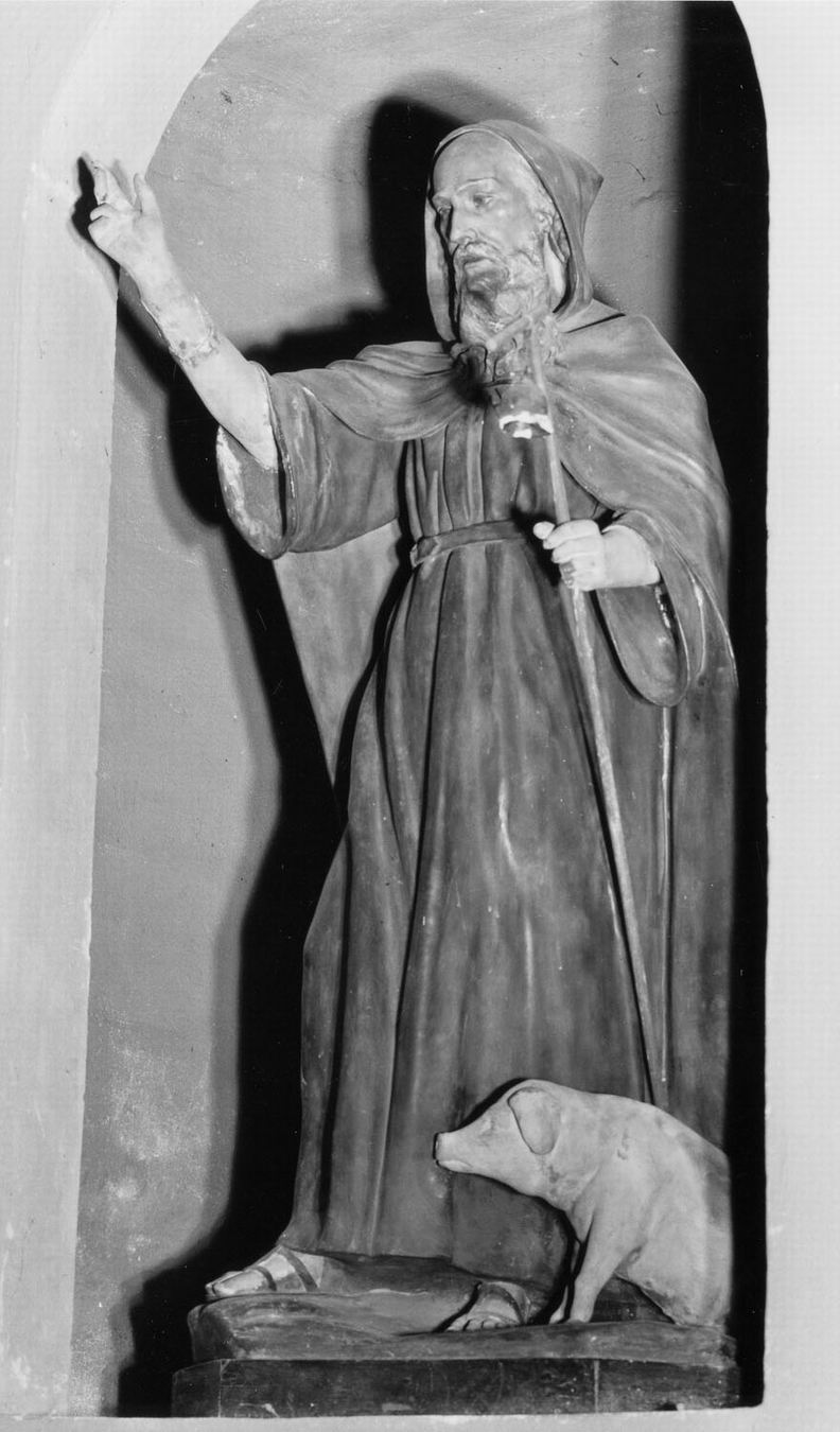 Sant'Antonio Abate (statua) - ambito emiliano (prima metà sec. XIX)