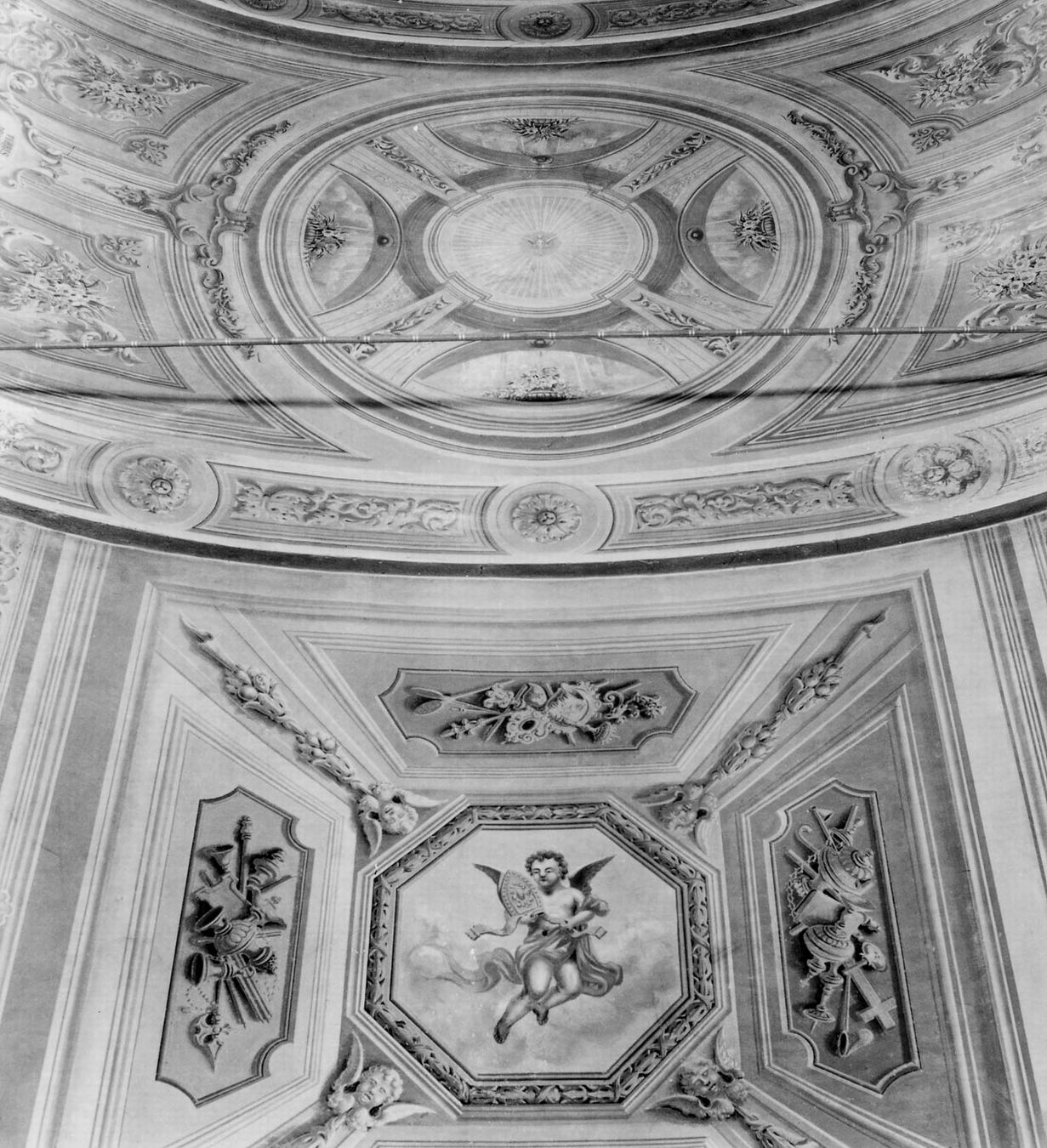 motivi decorativi con putti alati (dipinto, complesso decorativo) - ambito emiliano (seconda metà sec. XIX)