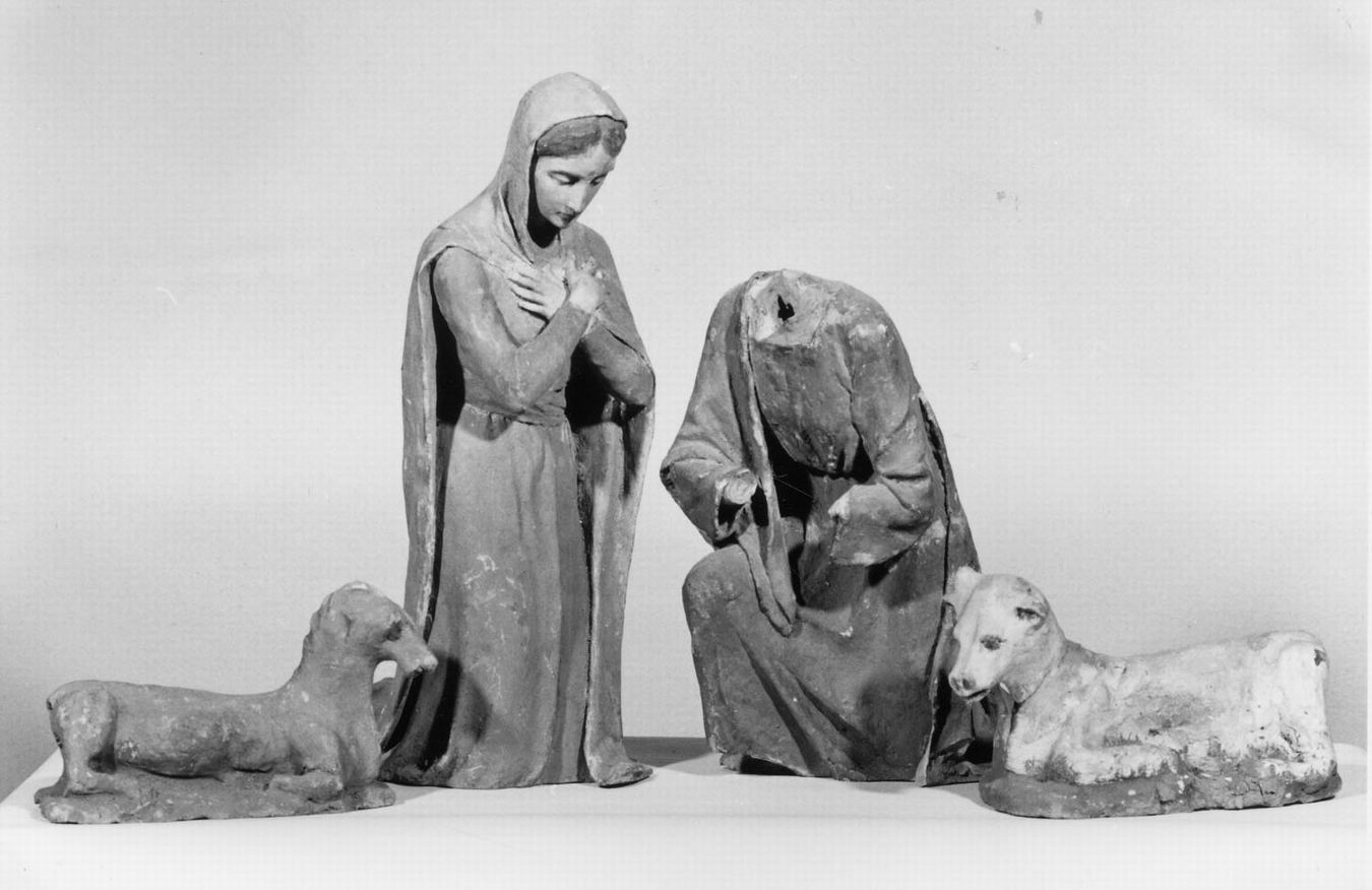 statuetta di presepio, insieme - manifattura emiliana (sec. XIX)