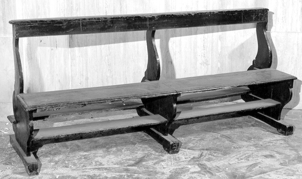 banco da chiesa - produzione emiliana (prima metà sec. XIX)