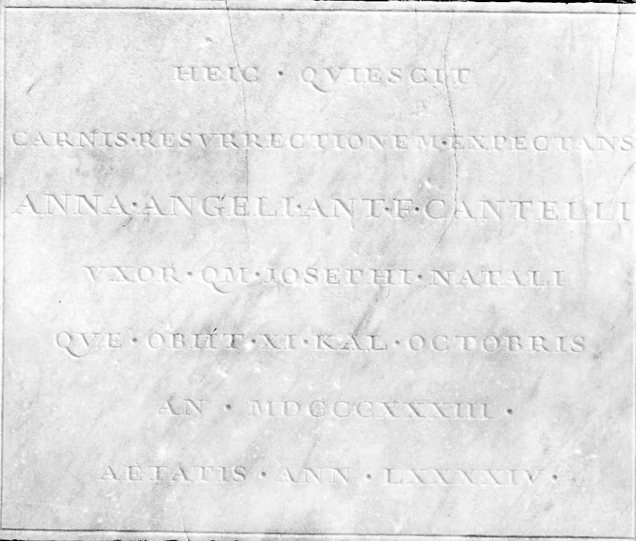 lapide tombale - manifattura emiliana (sec. XIX)