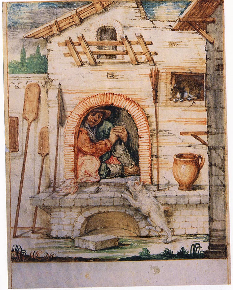 Bertoldo nel forno (disegno) di Crespi Giuseppe Maria detto Spagnolo (sec. XVIII)