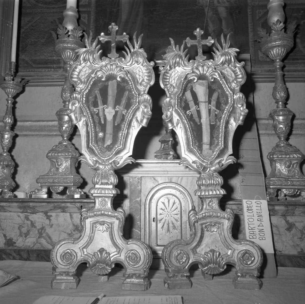 reliquiario - a ostensorio, serie - bottega emiliana (sec. XIX)