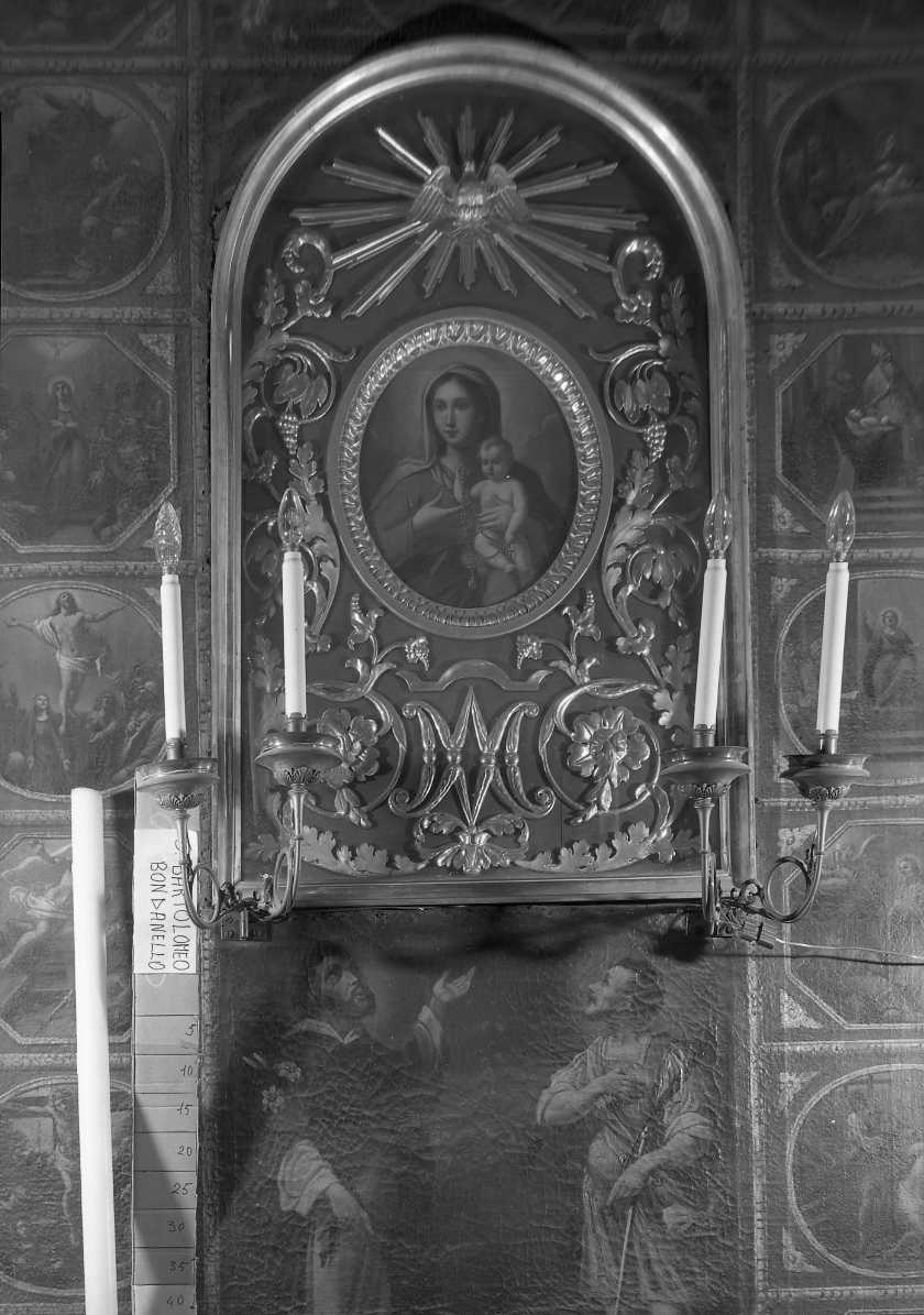 Madonna del Rosario (dipinto) di Pedrini Domenico (attribuito) (sec. XVIII)