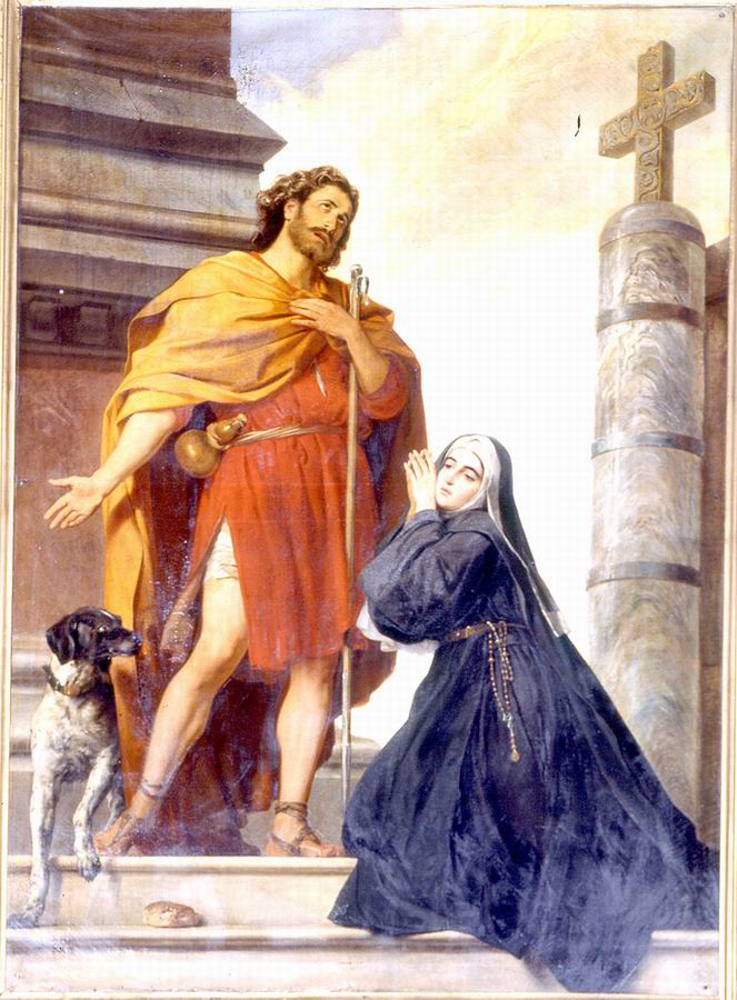 San Rocco e Santa Liberata (dipinto) di Muzzi Antonio (sec. XIX)