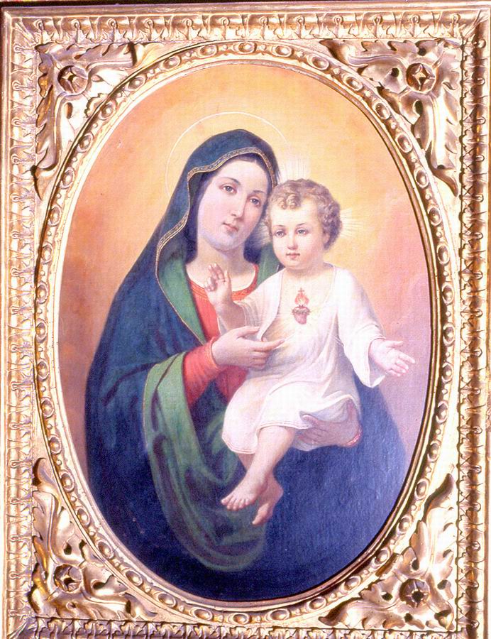 Madonna con Bambino (quadro d'altare) - manifattura emiliana (ultimo quarto sec. XIX)