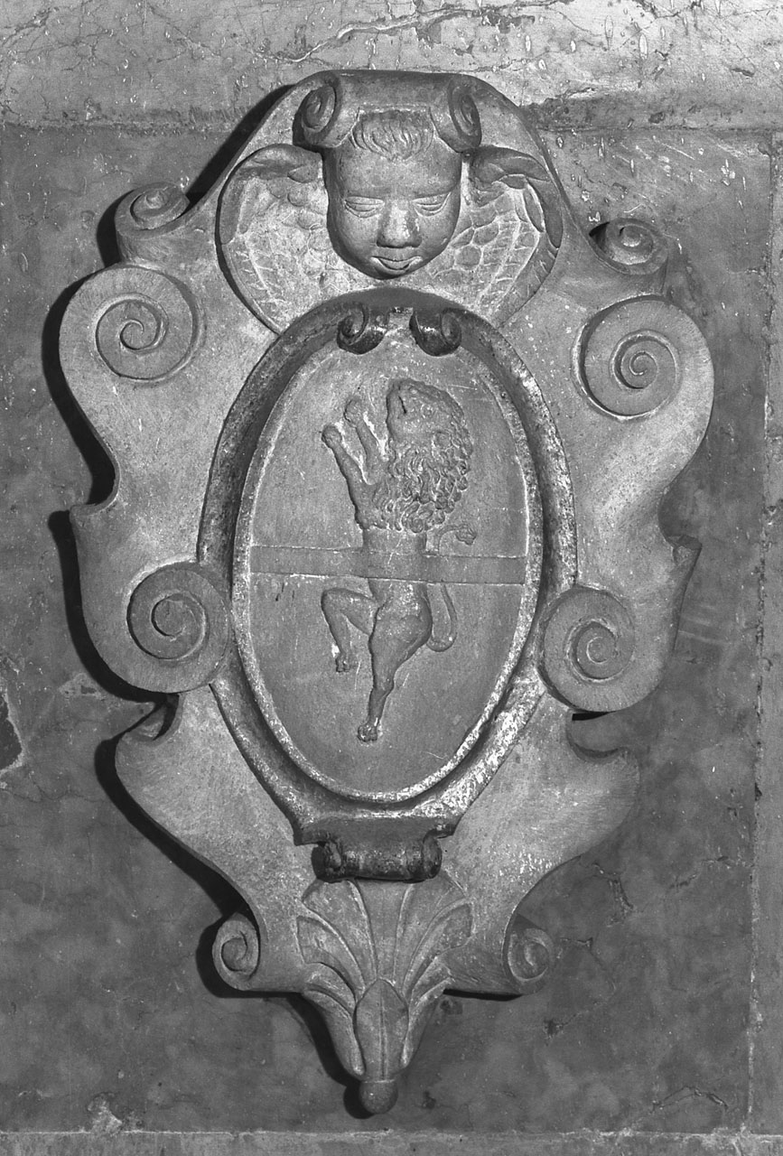 stemma gentilizio (scultura, coppia) - bottega bolognese (fine sec. XVI)