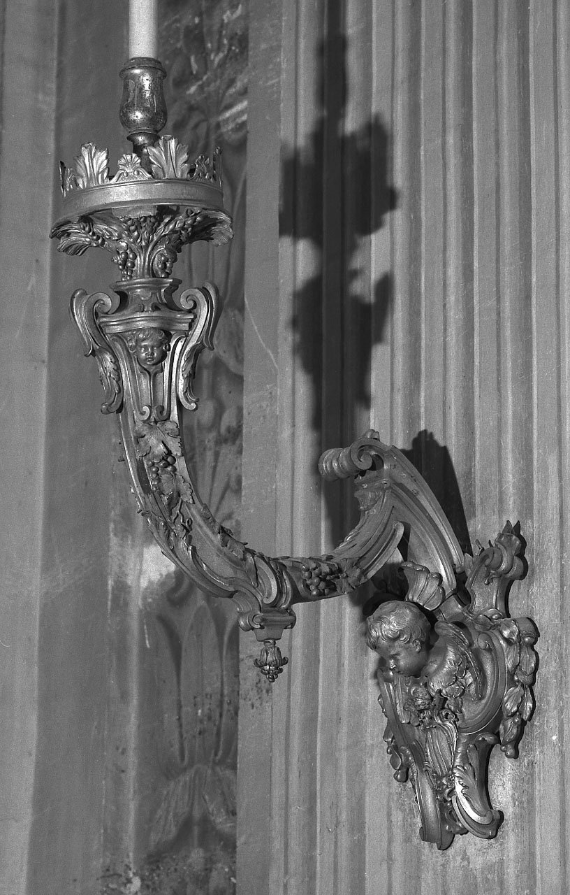 candeliere da parete, coppia - bottega romana (metà sec. XVIII)