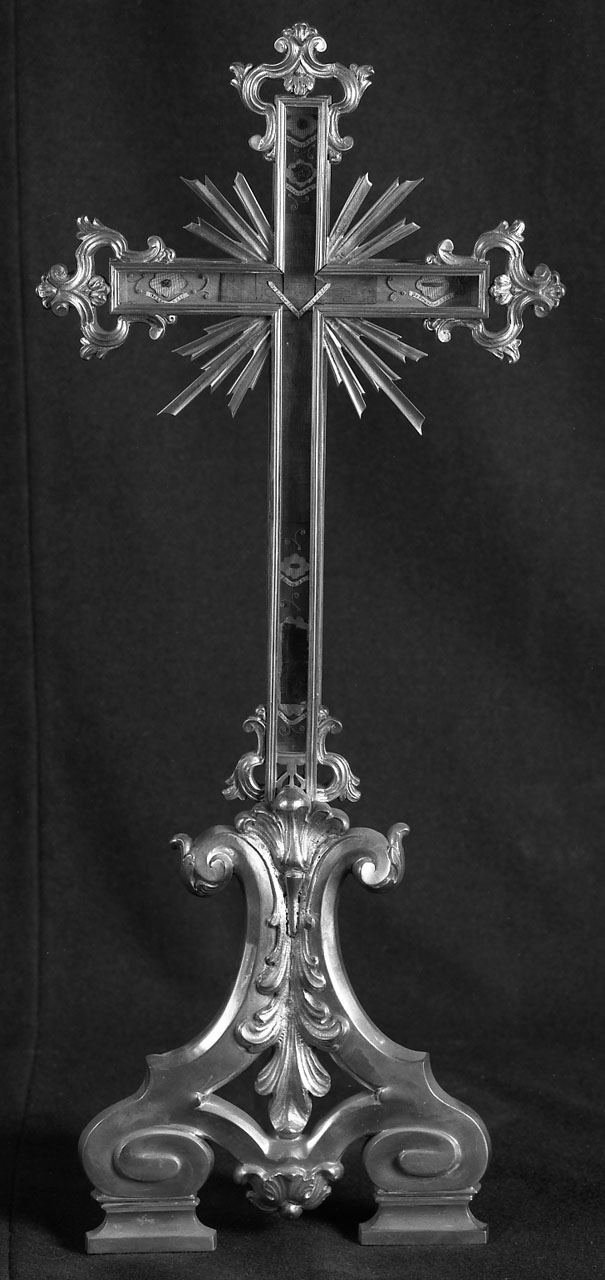 reliquiario - a croce - bottega emiliana (sec. XIX)