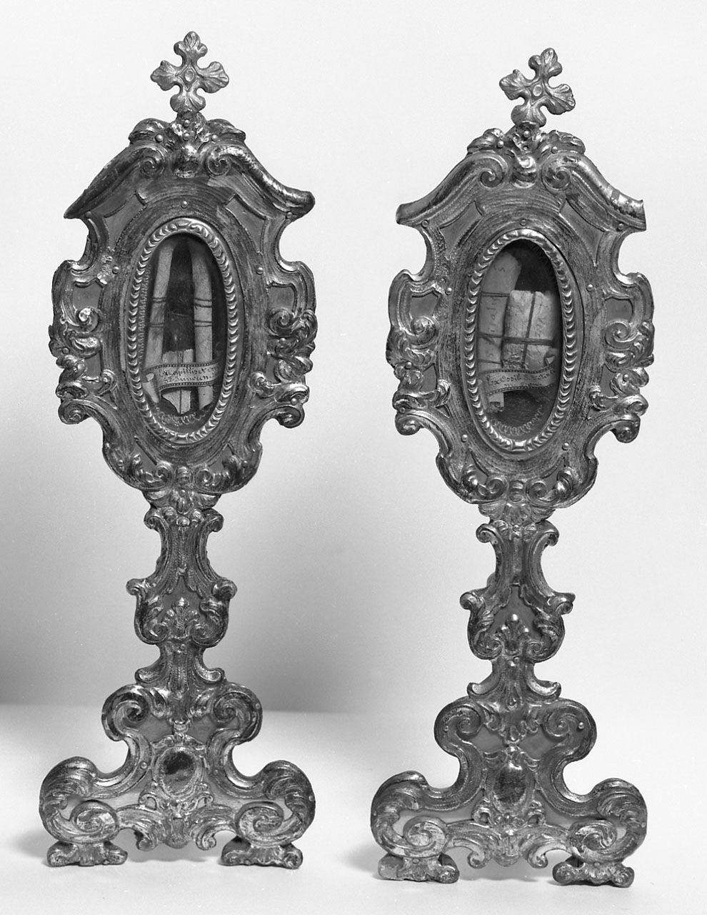 reliquiario - a ostensorio, coppia - bottega bolognese (sec. XVIII)