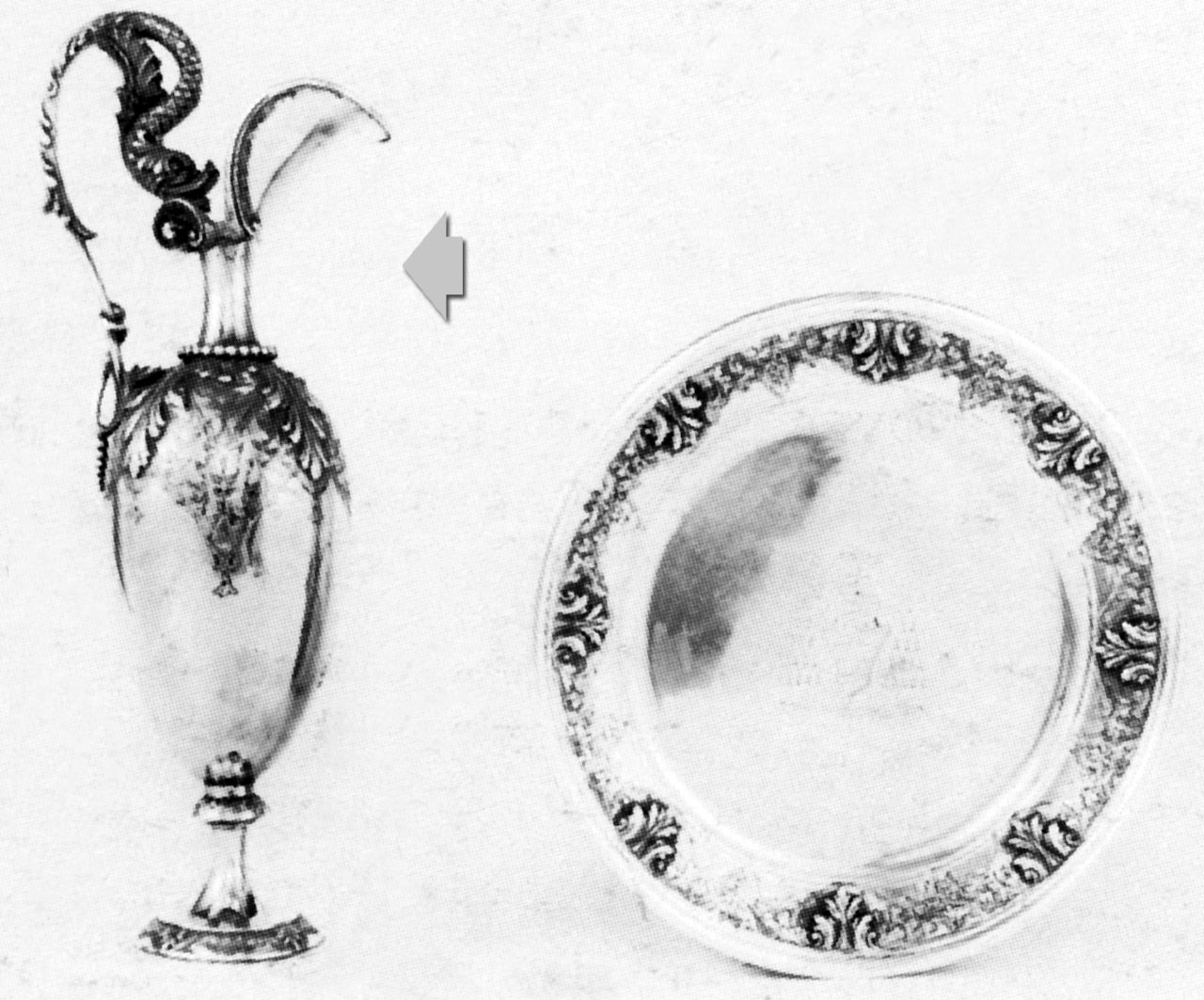 acquamanile - bottega romana (seconda metà sec. XX)