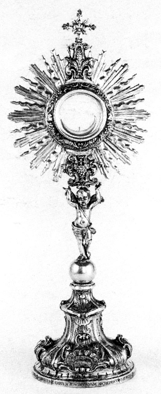 ostensorio - a raggiera - bottega italiana (fine sec. XIX)