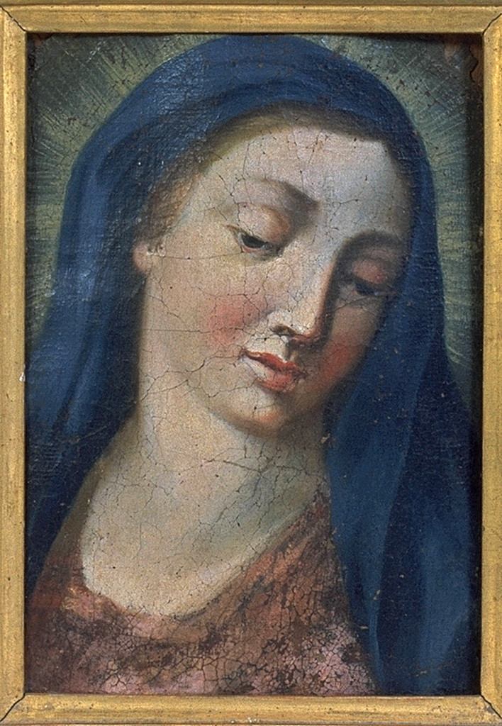 Madonna (dipinto, frammento) - ambito ferrarese (secc. XVII/ XVIII)