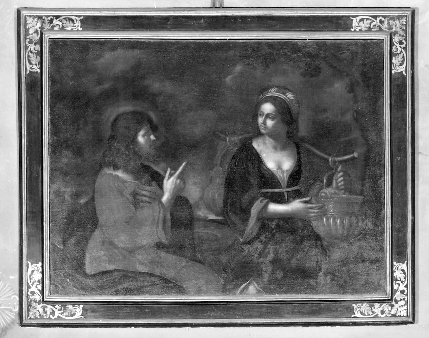 Cristo e la Samaritana (dipinto) di Gennari Cesare (attribuito) (sec. XVII)