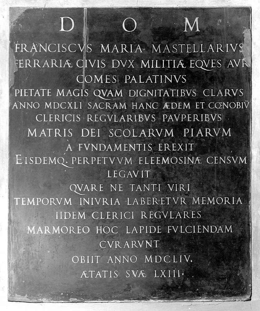 lapide documentaria - manifattura emiliana (sec. XVII)