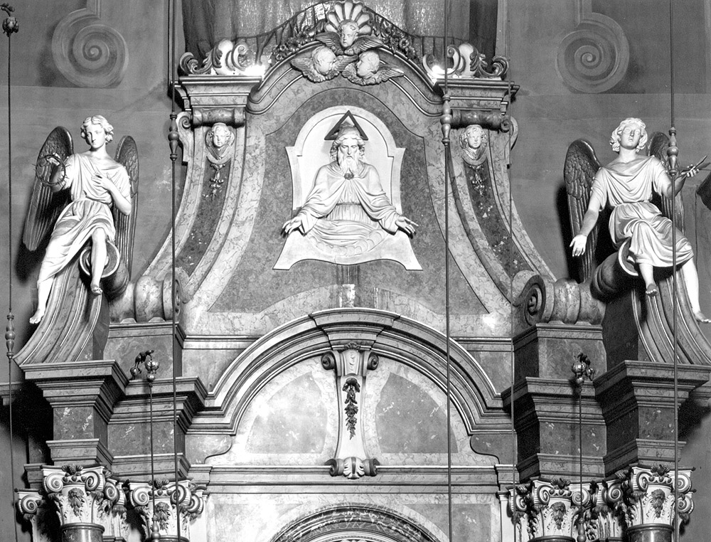 Angeli e Dio Padre (statua, insieme) di Monti Federico (sec. XIX)