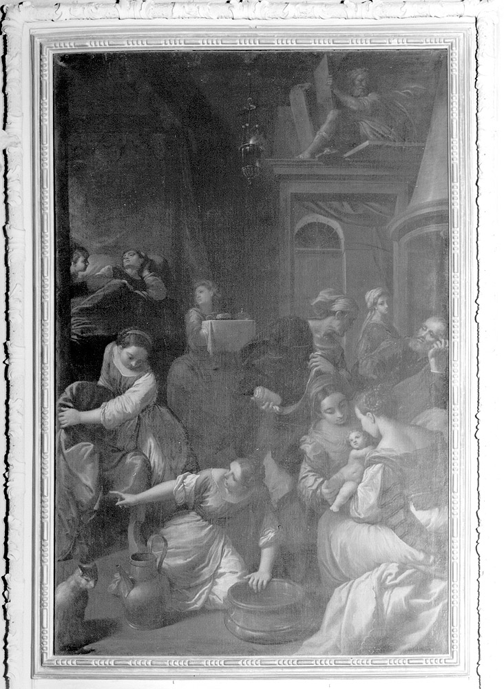 Nascita di Maria Vergine (dipinto) di Scarsella Ippolito detto Scarsellino (sec. XVII)