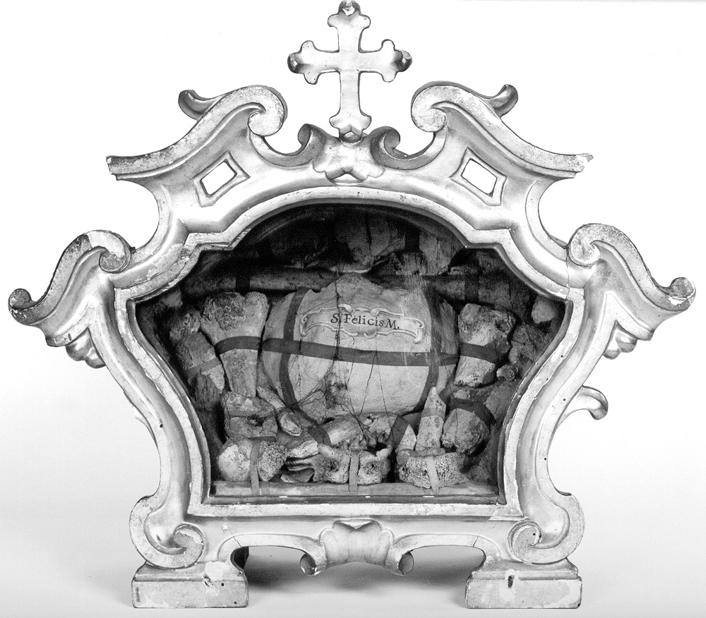 reliquiario a teca - a urna - manifattura emiliana (prima metà sec. XVIII)