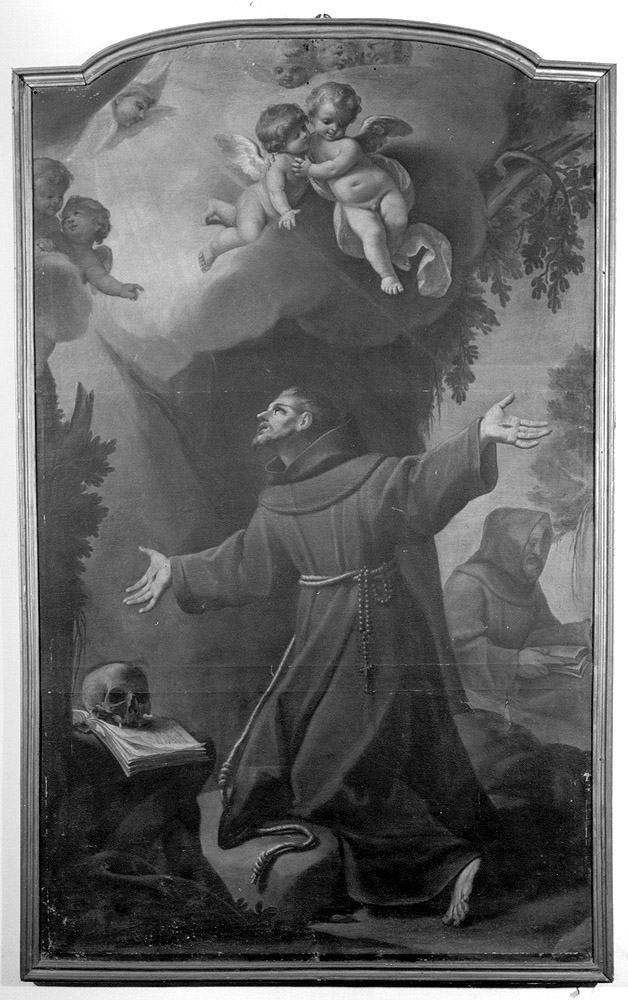 San Francesco d'Assisi riceve le stimmate (dipinto) - ambito emiliano (fine/inizio secc. XVII/ XVIII)