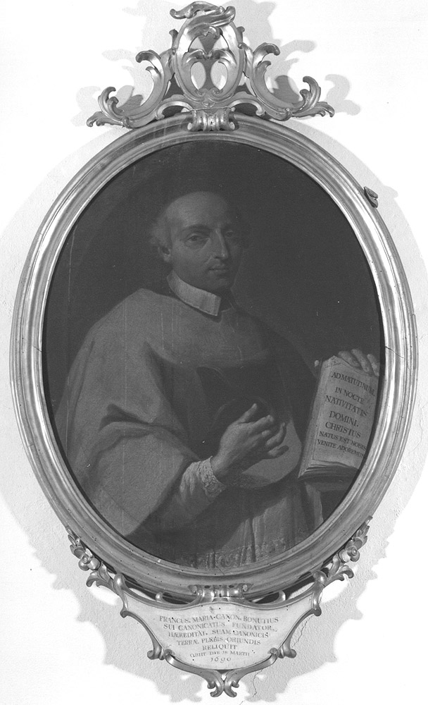 Ritratto di Franco Maria Bonuzzi, canonico della Collegiata (dipinto) - ambito emiliano (ultimo quarto sec. XVIII)