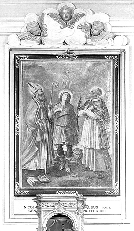 San Mamante tra San Nicola da Bari e Sant'Ubaldo (pala d'altare) di Mitelli Giuseppe Maria (sec. XVII)