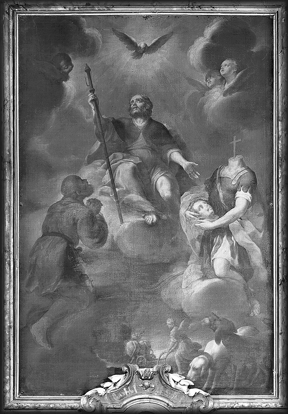 San Rocco tra Sant'isidoro Agricola e San Donnino (pala d'altare) di Caroli Francesco (sec. XVIII)