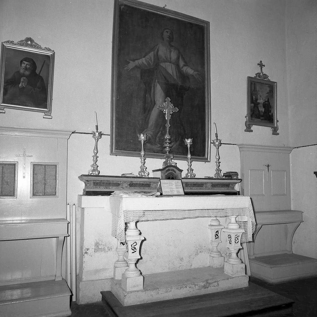 Sant'Antonio da Padova e San Francesco di Paola in adorazione di Gesù Bambino (dipinto) - ambito emiliano (sec. XIX)