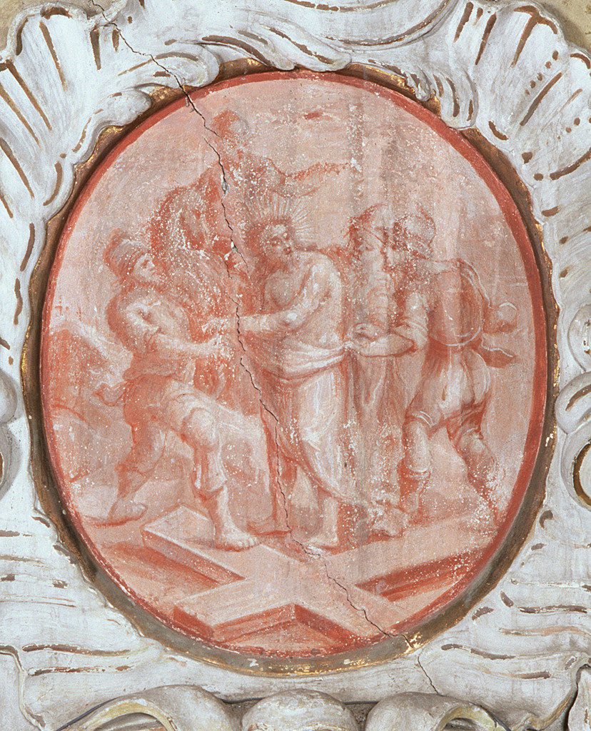 Gesù Cristo spogliato e abbeverato di fiele (Via Crucis X) (dipinto, elemento d'insieme) - ambito ferrarese (metà sec. XVIII)