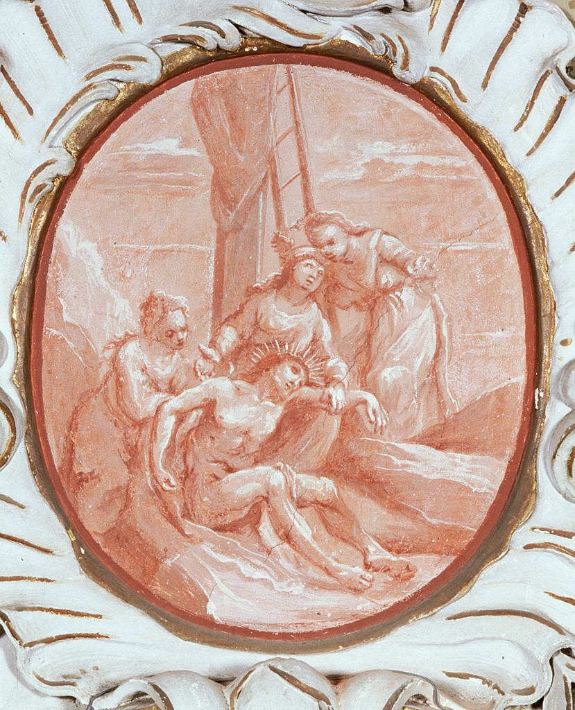 Gesù Cristo deposto dalla croce (Via Crucis XIII) (dipinto, elemento d'insieme) - ambito ferrarese (metà sec. XVIII)