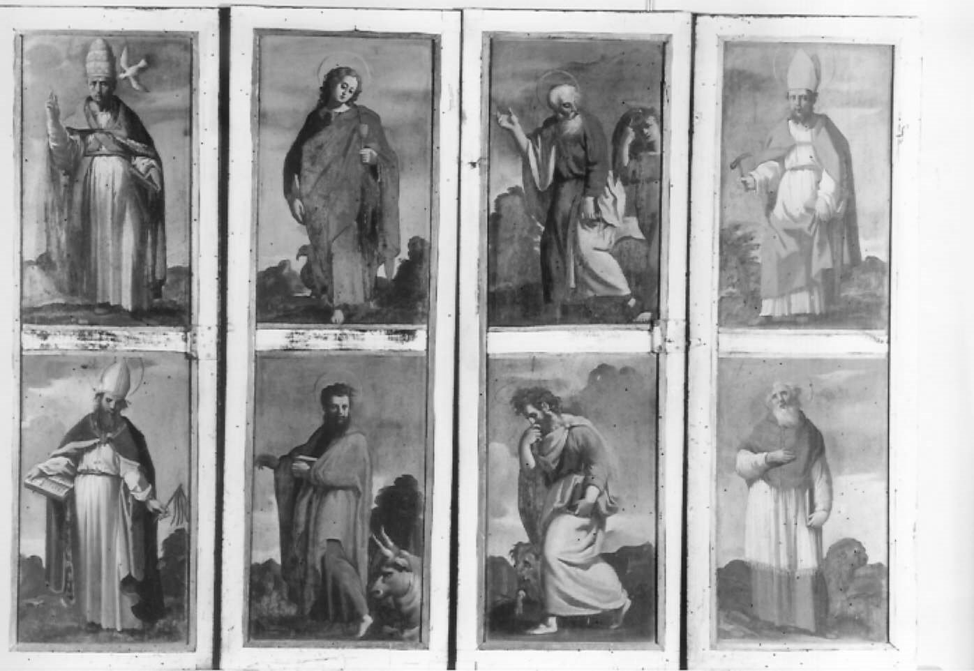 Quattro Evangelisti; Quattro Dottori della Chiesa (dipinto) di Bononi Carlo (attribuito) (metà sec. XVII)