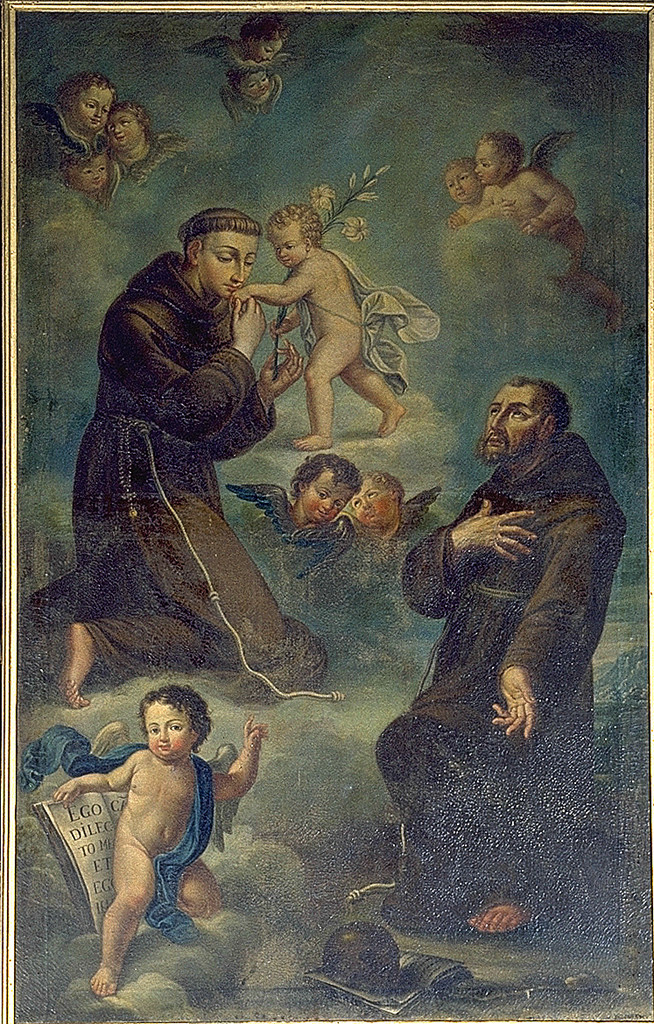 Sant'Antonio da Padova e San Francesco, Santi (dipinto) - ambito ferrarese (secc. XVIII/ XIX)
