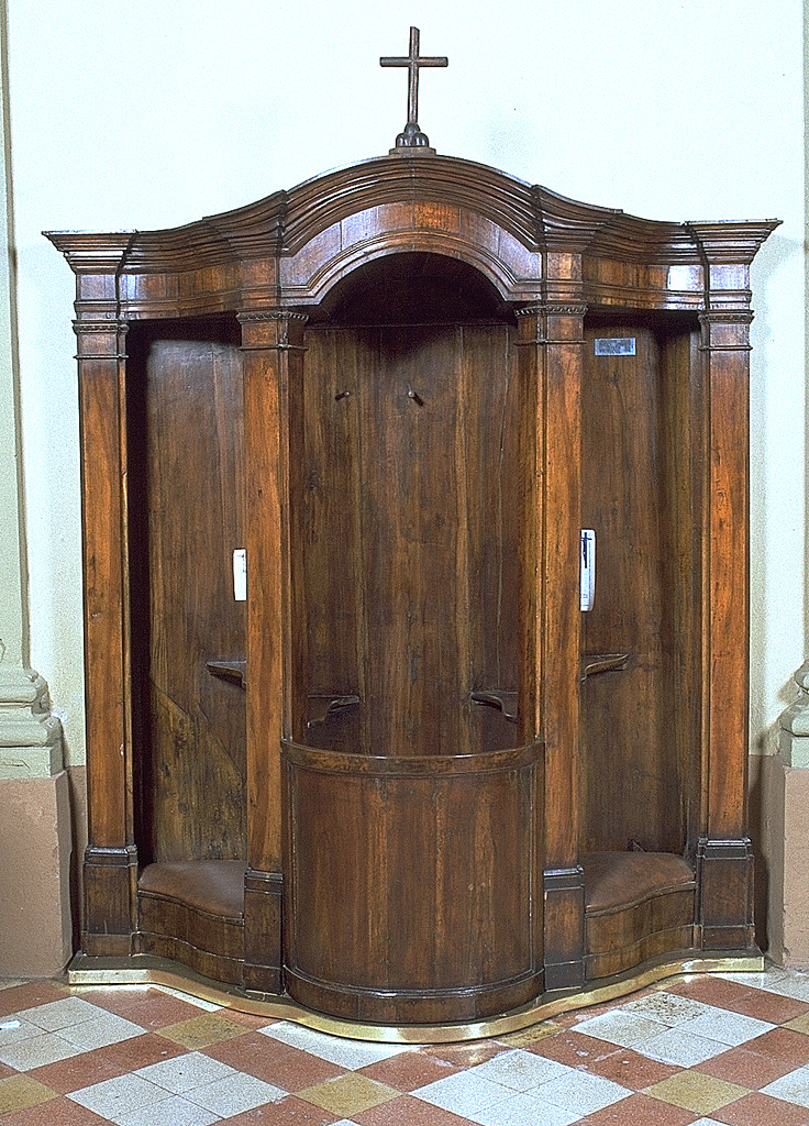 confessionale - manifattura ferrarese (secc. XVIII/ XIX)