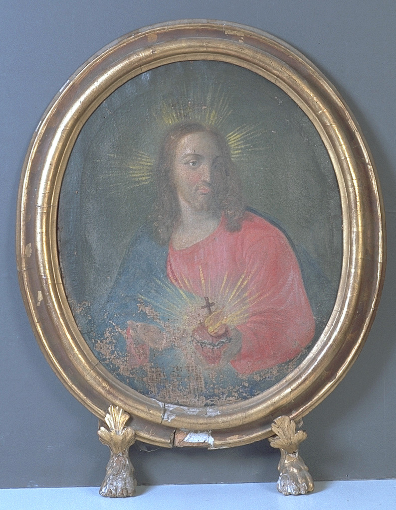 Sacro Cuore di Gesù (quadro d'altare) - manifattura ferrarese (secc. XVIII/ XIX)