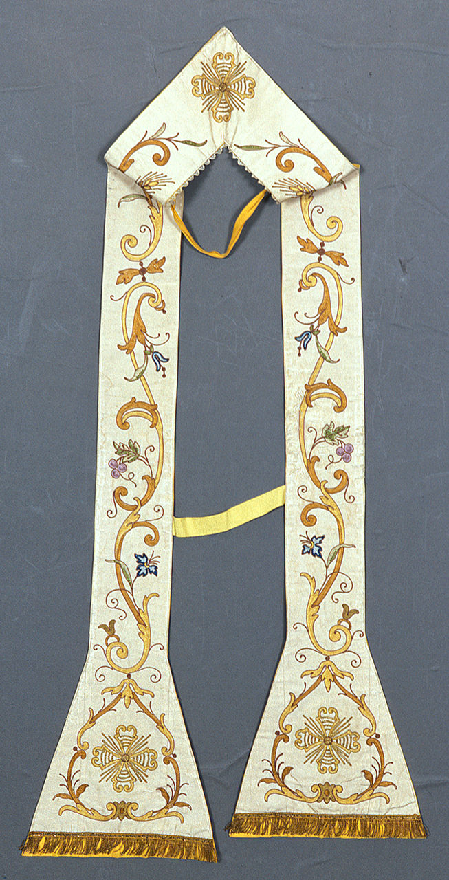 stola, elemento d'insieme - manifattura italiana (primo quarto sec. XX)